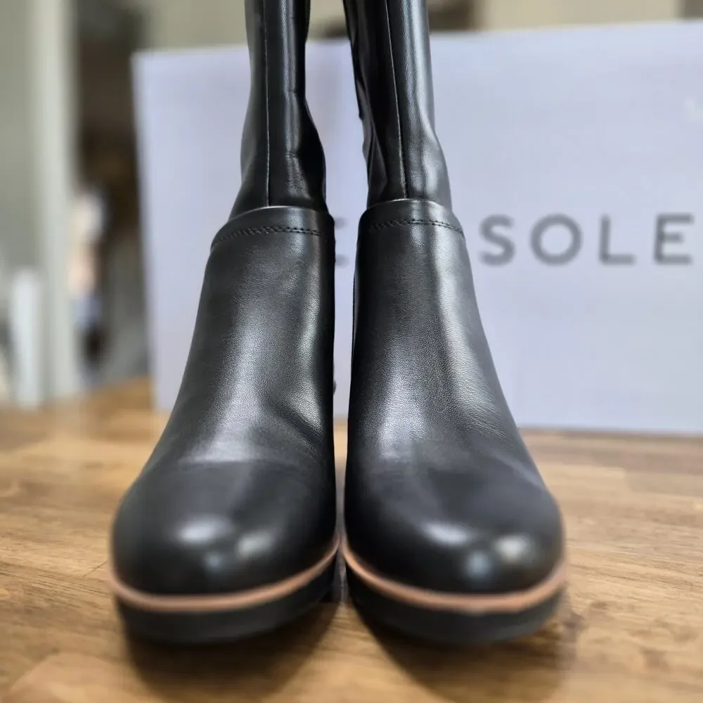 Aerosoles‎ Binocular Knee High Boots Size 7M Black Wedge Heel Women's NEW